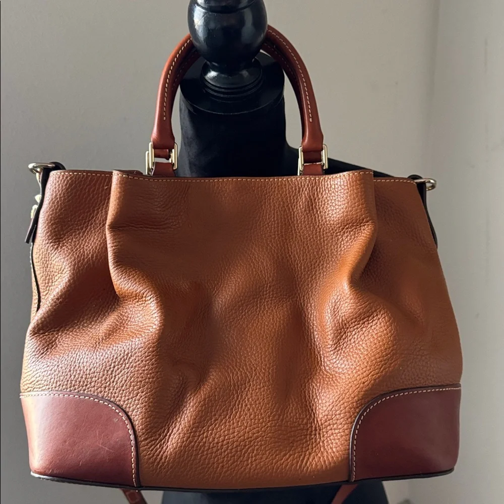Dooney & Bourke‎ pebble caramel leather Brenna Satchel medium Habdbag purse